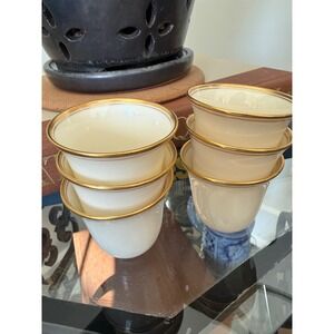Lenox Ivory & Gold Demitasse Cups Set of 6 Vintage Espresso Cups